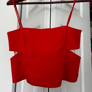 Blood orange ZARA cutout crop top